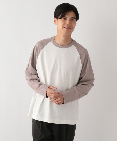 GLOBAL WORK Smile Seed Store（グローバルワーク スマイルシードストア）の「コットンラグランTシャツ長袖/115923（Tシャツ/カットソー・メンズ・ホワイト×ブラウン/ホワイト×ブラック・SMALL/LARGE/MEDIUM/X-LARGE）」の17枚目の写真