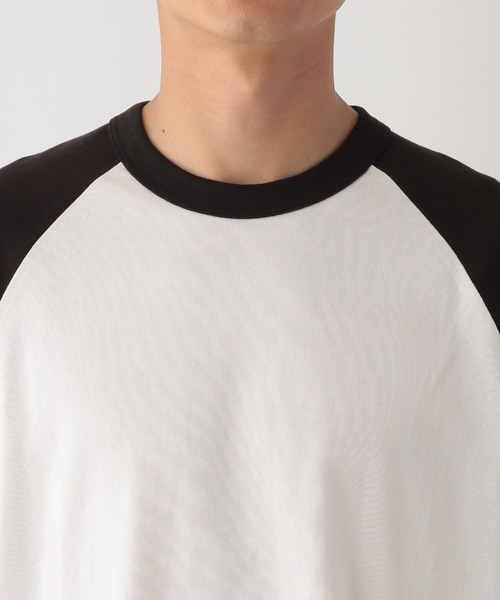 GLOBAL WORK Smile Seed Store（グローバルワーク スマイルシードストア）の「コットンラグランTシャツ長袖/115923（Tシャツ/カットソー・メンズ・ホワイト×ブラウン/ホワイト×ブラック・SMALL/LARGE/MEDIUM/X-LARGE）」の11枚目の写真