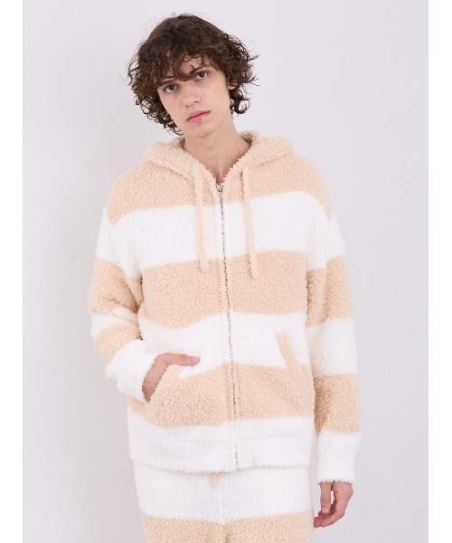 【セール】【HOMME】ジェラート2ボーダーパーカ（ルームウェア/パジャマ）｜gelato pique（ジェラートピケ）