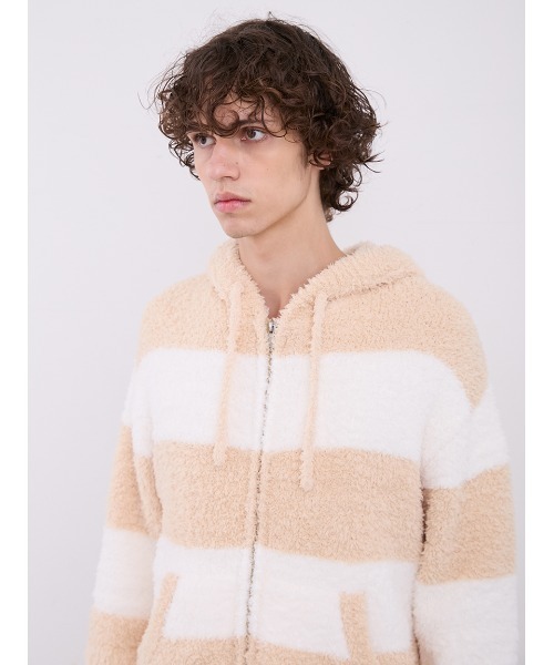 【セール】【HOMME】ジェラート2ボーダーパーカ（ルームウェア/パジャマ）｜gelato pique（ジェラートピケ）