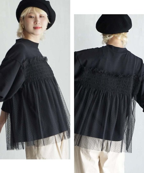 セール】ドットチュール ドッキングカットソー（Tシャツ/カットソー