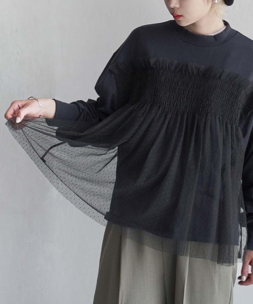 セール】ドットチュール ドッキングカットソー（Tシャツ/カットソー