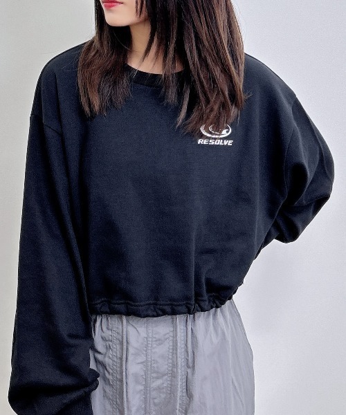 INGNI（イング）の「裾ドロストメタルロゴショートスウェットトップス（スウェット・レディース・オフホワイト/バーガンディー/ブラック/チャコールグレー・M）」の20枚目の写真