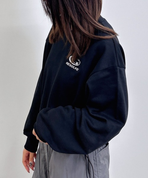 INGNI（イング）の「裾ドロストメタルロゴショートスウェットトップス（スウェット・レディース・オフホワイト/バーガンディー/ブラック/チャコールグレー・M）」の22枚目の写真