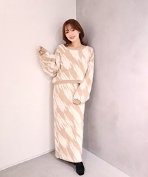 CECIL McBEE | 異素材ミックスジャガード柄ニットスカート(スカート)