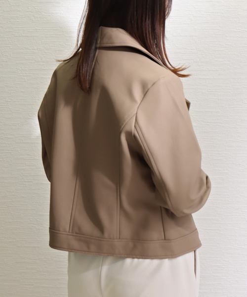 libelle more（リベル モア）の「エコレザーライダースジャケット（ライダースジャケット・レディース・ベージュ/アイボリー/ブラック・M/L）」の17枚目の写真