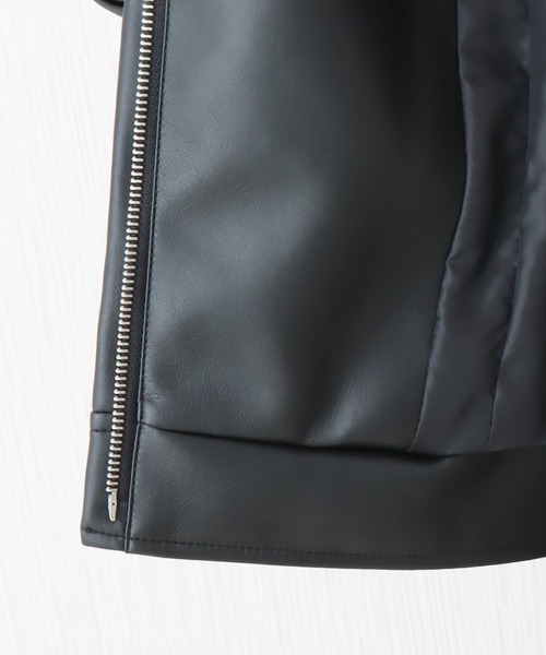 libelle more（リベル モア）の「エコレザーライダースジャケット（ライダースジャケット・レディース・ベージュ/アイボリー/ブラック・M/L）」の9枚目の写真