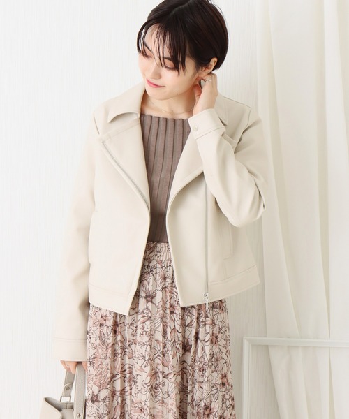 libelle more（リベル モア）の「エコレザーライダースジャケット（ライダースジャケット・レディース・ベージュ/アイボリー/ブラック・M/L）」の11枚目の写真