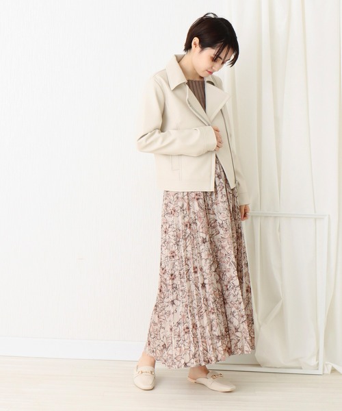 libelle more（リベル モア）の「エコレザーライダースジャケット（ライダースジャケット・レディース・ベージュ/アイボリー/ブラック・M/L）」の10枚目の写真