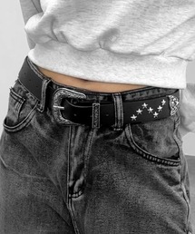 jiasecond. | 【jiasecond.】ウエスタンスタースタッズベルト / ベルト 服飾雑貨 Y2K グランジ スタッズ ウエスタン ヴィンテージ カジュアル メンズライク ブラック 合皮 合成皮革 ZOZOTOWN限定(ベルト)