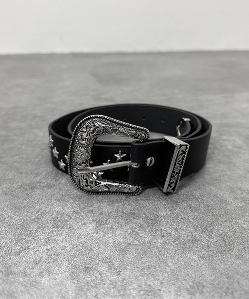 jiasecond.（ジアセカンド）の「【jiasecond.】ウエスタンスタースタッズベルト / ベルト 服飾雑貨 Y2K グランジ スタッズ ウエスタン ヴィンテージ カジュアル メンズライク ブラック 合皮 合成皮革 ZOZOTOWN限定（ベルト・レディース・ブラック・FREE）」の2枚目の写真