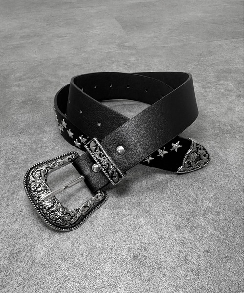 jiasecond.（ジアセカンド）の「【jiasecond.】ウエスタンスタースタッズベルト / ベルト 服飾雑貨 Y2K グランジ スタッズ ウエスタン ヴィンテージ カジュアル メンズライク ブラック 合皮 合成皮革 ZOZOTOWN限定（ベルト・レディース・ブラック・FREE）」の3枚目の写真