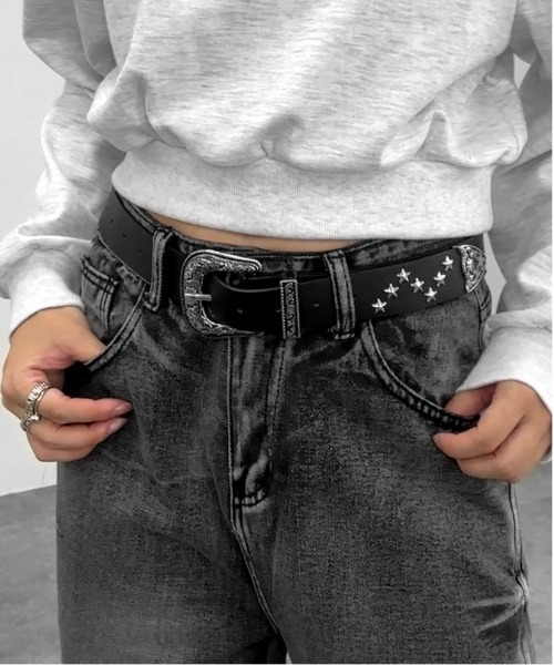 jiasecond.（ジアセカンド）の「【jiasecond.】ウエスタンスタースタッズベルト / ベルト 服飾雑貨 Y2K グランジ スタッズ ウエスタン ヴィンテージ カジュアル メンズライク ブラック 合皮 合成皮革 ZOZOTOWN限定（ベルト・レディース・ブラック・FREE）」の7枚目の写真