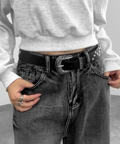 jiasecond.（ジアセカンド）の「【jiasecond.】ウエスタンスタースタッズベルト / ベルト 服飾雑貨 Y2K グランジ スタッズ ウエスタン ヴィンテージ カジュアル メンズライク ブラック 合皮 合成皮革 ZOZOTOWN限定（ベルト・レディース・ブラック・FREE）」の8枚目の写真