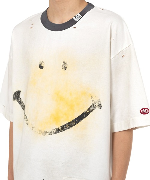 MIHARA YASUHIRO 国内買付 Smily Face Distressed RingerT-shirt Maison MIHARA YASUHIRO ONLINE STORE（ミハラヤスヒロ