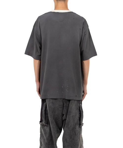 【MIHARAYASUHIRO】Smily Face Print Distressed Ringer Tシャツ Maison MIHARA YASUHIRO ONLINE STORE（メゾンミハラヤスヒロ