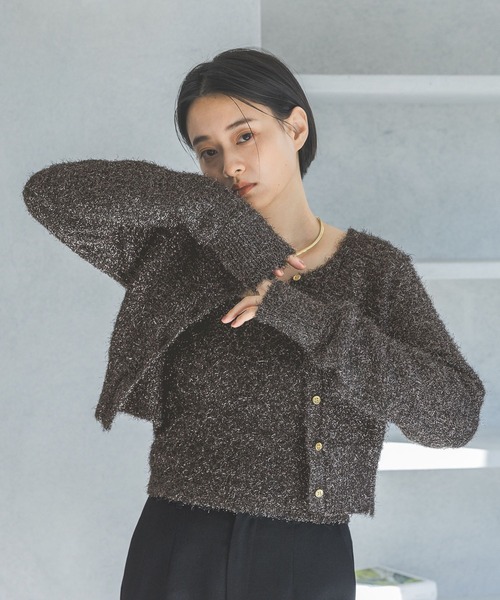 ラメ入りブラックカーディガン・アンサンブル セール】キラキラアンサンブル（カーディガン/ボレロ）｜A part by