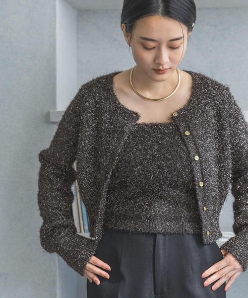 ラメ入りブラックカーディガン・アンサンブル セール】キラキラアンサンブル（カーディガン/ボレロ）｜A part by
