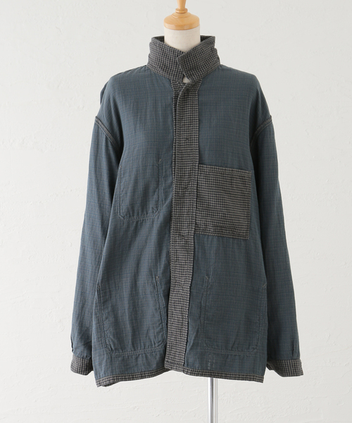 セール】【ARMEN/アーメン】 CHECK WORK JACKET（カバーオール