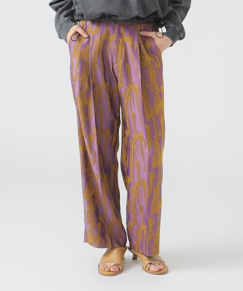 B:MING by BEAMS（ビーミングバイビームス）の「ジャカード パンツ（S～M）（その他パンツ・レディース・パープル/ブラック・MEDIUM/SMALL）」の2枚目の写真