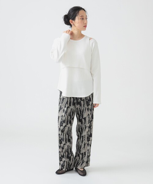 B:MING by BEAMS（ビーミングバイビームス）の「ジャカード パンツ（S～M）（その他パンツ・レディース・パープル/ブラック・MEDIUM/SMALL）」の3枚目の写真