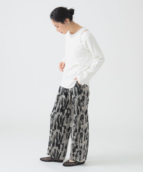 B:MING by BEAMS（ビーミングバイビームス）の「ジャカード パンツ（S～M）（その他パンツ・レディース・パープル/ブラック・MEDIUM/SMALL）」の4枚目の写真
