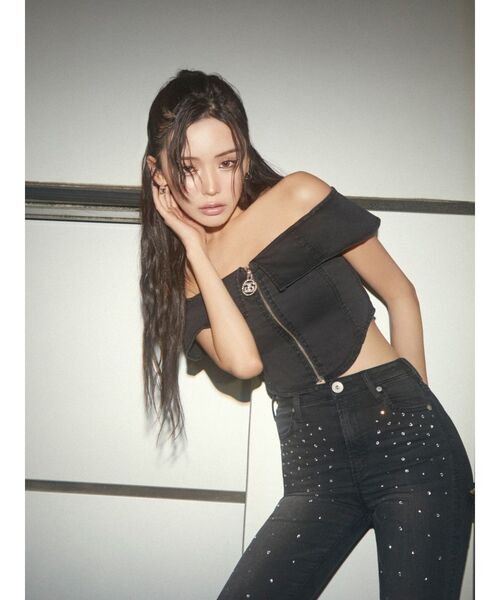 GYDA【せいせいコラボ】GS lストーンストラップビスチェ ブラック