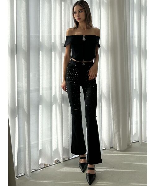 GYDA 【せいせいコラボ】GS lストーンストラップビスチェ ブラック