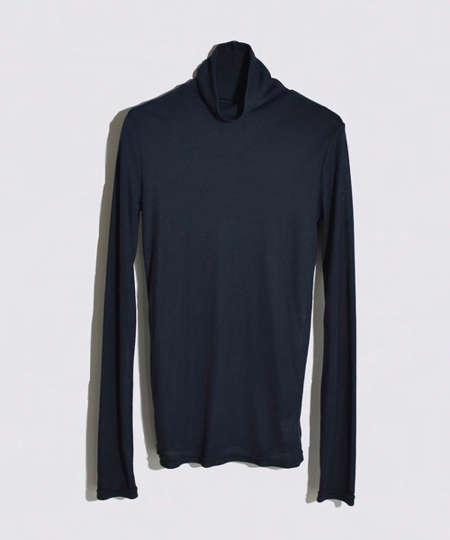 kiehtova(キエトヴァ)の「【kiehtova】SHEER LONG TURTLE TOPS/シアー ロング タートル トップス KTWR14 ※(Tシャツ/カットソー・レディース・ブラック/ネイビー・FREE)」の2枚目の写真
