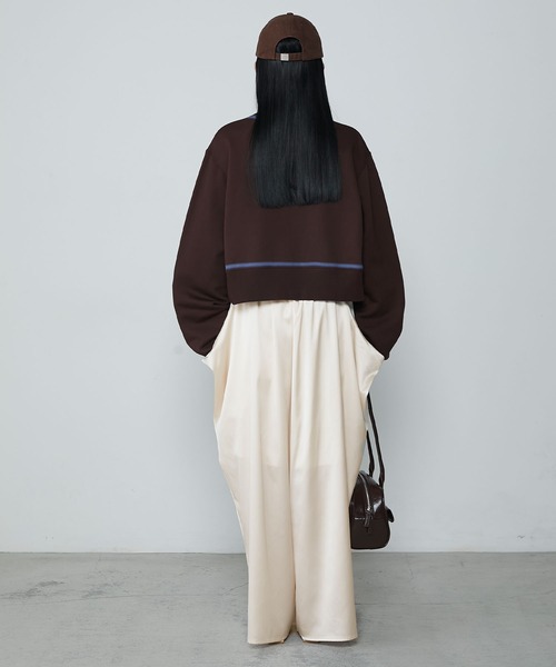 Satin drape relaxing wide pants / サテン ドレープ リラクシング ワイドパンツ（その他パンツ）｜le ELMi（ルエルミ）