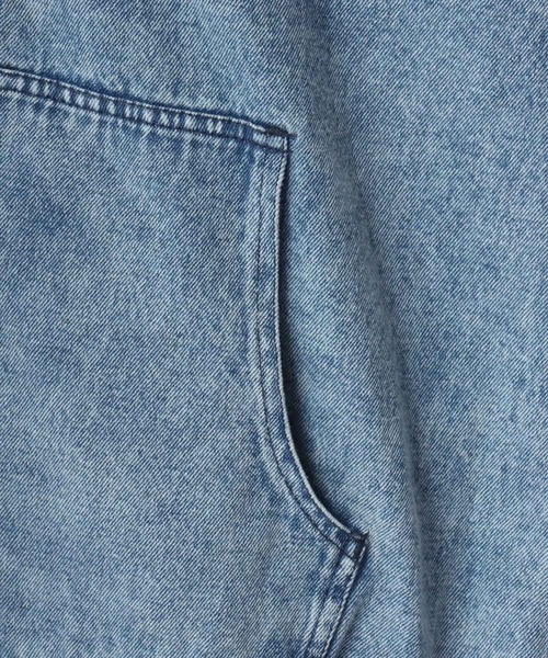 Lazar(ラザル)の「Denim Zip Up Hoodie/オーバーサイズ ヴィンテージライク ケミカルウォッシュ加工 ショート丈 デニムジップアップパーカー/デニムジャケット/ブルゾン/レディース メンズ(デニムジャケット・メンズ・ブルー系その他/ブラック/ブラック系その他/ブルー・M/L/LL)」の20枚目の写真