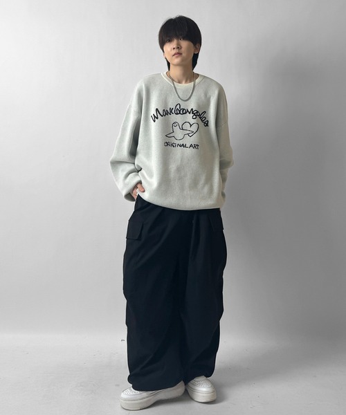 Mark Gonzales(マーク・ゴンザレス)の「マークゴンザレスジャガードニット(ニット/セーター・レディース・グリーン/オフホワイト/ホワイト系その他/ブラック系その他/ブルー系その他/ブラック・M/L)」の7枚目の写真