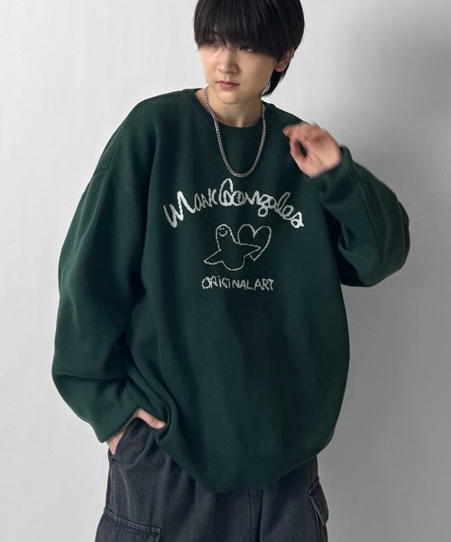 Mark Gonzales(マーク・ゴンザレス)の「マークゴンザレスジャガードニット(ニット/セーター・レディース・グリーン/オフホワイト/ホワイト系その他/ブラック系その他/ブルー系その他/ブラック・M/L)」の20枚目の写真