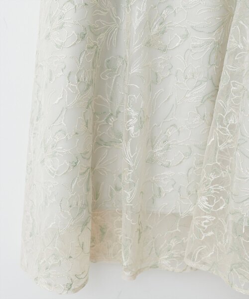 natural couture（ナチュラルクチュール）の「長さ変えれるチュール刺繍レーススカート（スカート・レディース・ミント/ピンク/カーキ・FREE）」の5枚目の写真