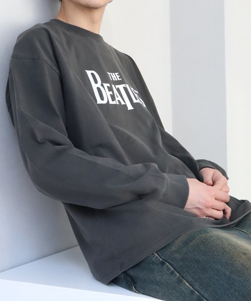 The Beatles(ザビートルズ)の「【THE BEATLES/ザ ビートルズ】ヴィンテージライク ピグメント加工 ロングスリーブTシャツ(Tシャツ/カットソー・メンズ・オフホワイト/ネイビー/チャコール・LL/L/M)」の16枚目の写真