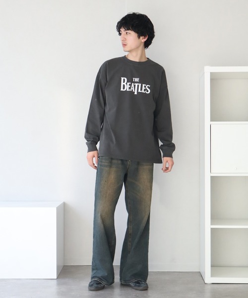 The Beatles(ザビートルズ)の「【THE BEATLES/ザ ビートルズ】ヴィンテージライク ピグメント加工 ロングスリーブTシャツ(Tシャツ/カットソー・メンズ・オフホワイト/ネイビー/チャコール・LL/L/M)」の21枚目の写真