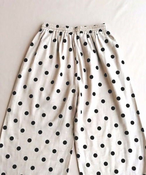 Q（キュー）の「ドット麻混パンツ（その他パンツ・レディース・ブラック系/カーキ系・MEDIUM）」の11枚目の写真