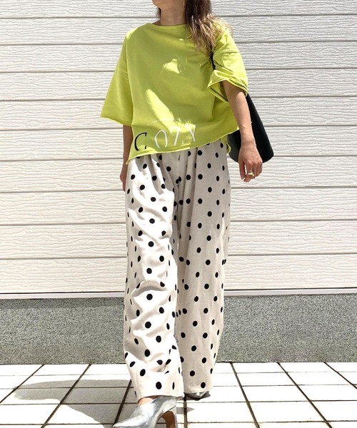 Q（キュー）の「ドット麻混パンツ（その他パンツ・レディース・ブラック系/カーキ系・MEDIUM）」の22枚目の写真