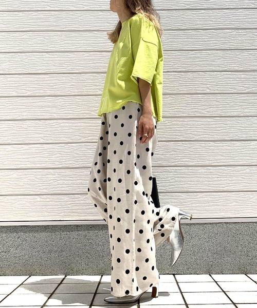 セール】ドット麻混パンツ（その他パンツ）｜Q（キュー）の