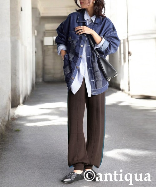 antiqua(アンティカ)の「サイドラインニットパンツ(その他パンツ・レディース・ブラック/グレー/ブラウン・LARGE/MEDIUM)」の11枚目の写真
