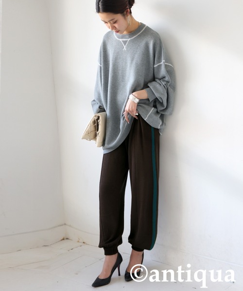 antiqua(アンティカ)の「サイドラインニットパンツ(その他パンツ・レディース・ブラック/グレー/ブラウン・LARGE/MEDIUM)」の12枚目の写真