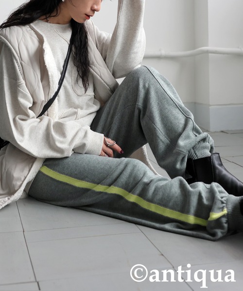 antiqua(アンティカ)の「サイドラインニットパンツ(その他パンツ・レディース・ブラック/グレー/ブラウン・LARGE/MEDIUM)」の9枚目の写真