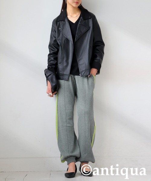 antiqua(アンティカ)の「サイドラインニットパンツ(その他パンツ・レディース・ブラック/グレー/ブラウン・LARGE/MEDIUM)」の10枚目の写真