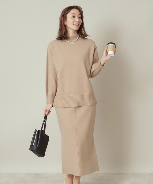 ITS'DEMO（イッツデモ）の「【通勤／手洗い可】ボトルネック×タイトスカートセットアップ（セットアップ・レディース・ピンク/サックスブルー/ベージュ/ネイビー・00）」の2枚目の写真