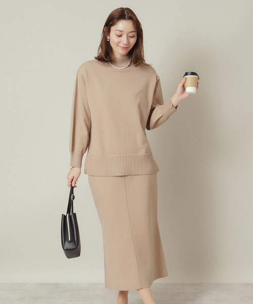 ITS'DEMO（イッツデモ）の「【通勤／手洗い可】ボトルネック×タイトスカートセットアップ（セットアップ・レディース・ピンク/サックスブルー/ベージュ/ネイビー・00）」の7枚目の写真