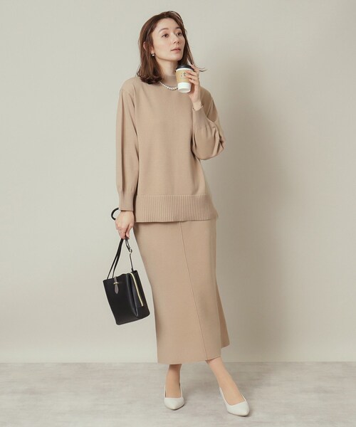 ITS'DEMO（イッツデモ）の「【通勤／手洗い可】ボトルネック×タイトスカートセットアップ（セットアップ・レディース・ピンク/サックスブルー/ベージュ/ネイビー・00）」の8枚目の写真