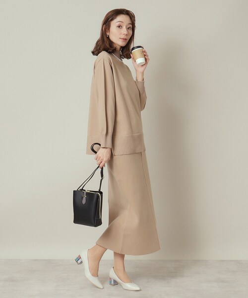 ITS'DEMO（イッツデモ）の「【通勤／手洗い可】ボトルネック×タイトスカートセットアップ（セットアップ・レディース・ピンク/サックスブルー/ベージュ/ネイビー・00）」の9枚目の写真