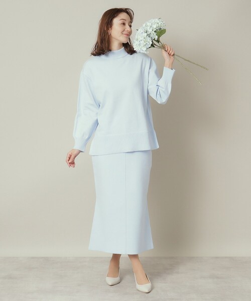 ITS'DEMO（イッツデモ）の「【通勤／手洗い可】ボトルネック×タイトスカートセットアップ（セットアップ・レディース・ピンク/サックスブルー/ベージュ/ネイビー・00）」の16枚目の写真