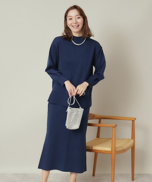 ITS'DEMO（イッツデモ）の「【通勤／手洗い可】ボトルネック×タイトスカートセットアップ（セットアップ・レディース・ピンク/サックスブルー/ベージュ/ネイビー・00）」の20枚目の写真