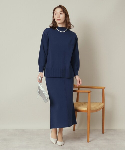 ITS'DEMO（イッツデモ）の「【通勤／手洗い可】ボトルネック×タイトスカートセットアップ（セットアップ・レディース・ピンク/サックスブルー/ベージュ/ネイビー・00）」の21枚目の写真